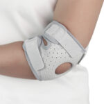 Adjustable Elbow Brace with Silicone Shock Absorption, Elbow Support Compression Strap for Tennis,Hook-and-loop Closure(JD050E)