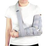 Elbow Brace with L-Shaped Aluminum Stabilizers,Men Women Adjustable Elbow Support with Arm Sling,Wrap Cubital Splint for Broken Fractures Sprains Post Surgery Recovery(JD101E)