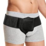 Inguinal Hernia Support Belt for Men Women,Single Side Hernia Belt for Groin Pain Relief, Adjustable Waist Strap Hernia Support Truss with Removable Compression Pads （JD001HB）
