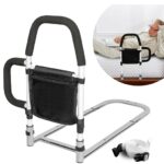 Bed Rails for Elderly Adults Safety,Bed Assist Rail for  with Dual Grab Handles for Easily Getting in & Out of Bed, Bed Rail with Storage Pocket, fits King, Queen, Full, Twin(JD102TB)